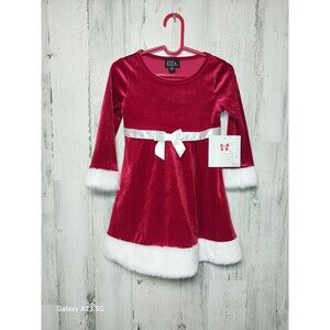 Lilt Girls Red Velvet Dress Size 3T NWT